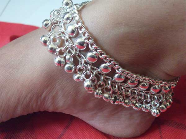 PAYAL kuchi tribal silver bells anklet ankle bracelet Indian Belly ...